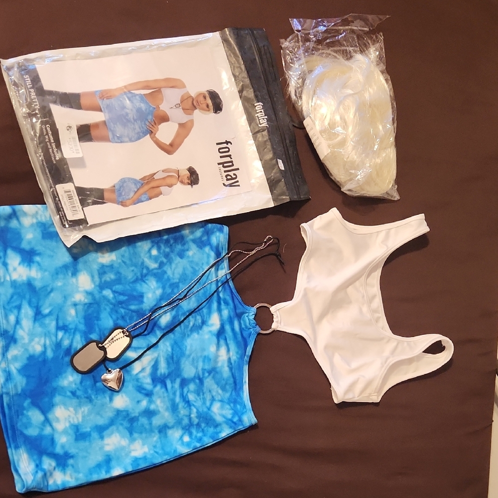 Forplay Blue Tie-Dye and White Costume Set
